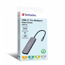 VERBATIM USB-C PRO MULTIPORTE HUB 8 IN 1 HDMI 8K PD 85W